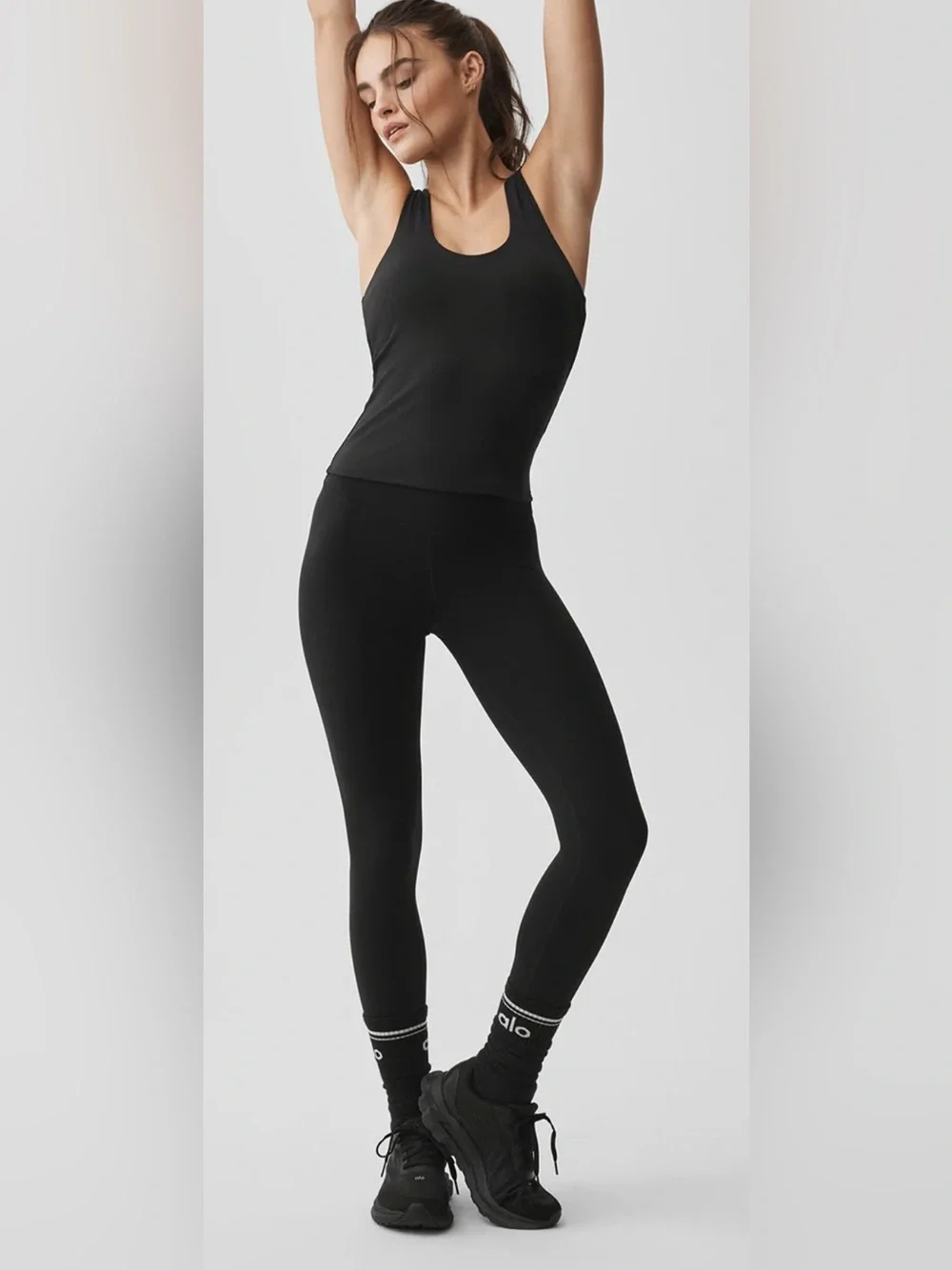 ALO Yoga SoftSculpt No Nonsense Bra Tank. Black. Small. Built in bra.